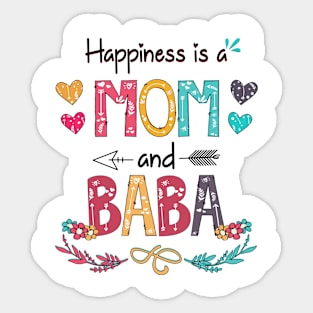 Happiness Is A Mom And Baba Wildflower Happy Mother's Day Sticker